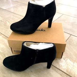 COPY - Clarks booties size 7 in black suede, never been worn.
